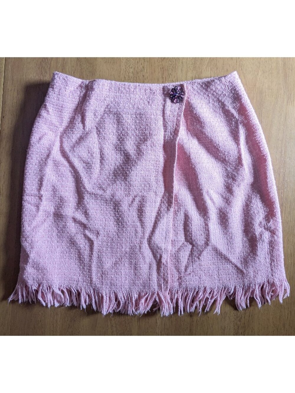 Vintage tweed woven light pink skirt women's size 6 preppy barbie clueless y2k